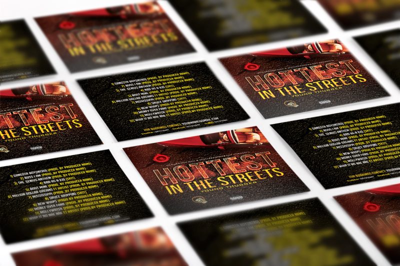Hottest in the Streets mixtape psd album cover template
