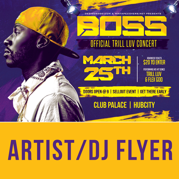 Boss Artist and DJ Flyer Flyer Psd artist