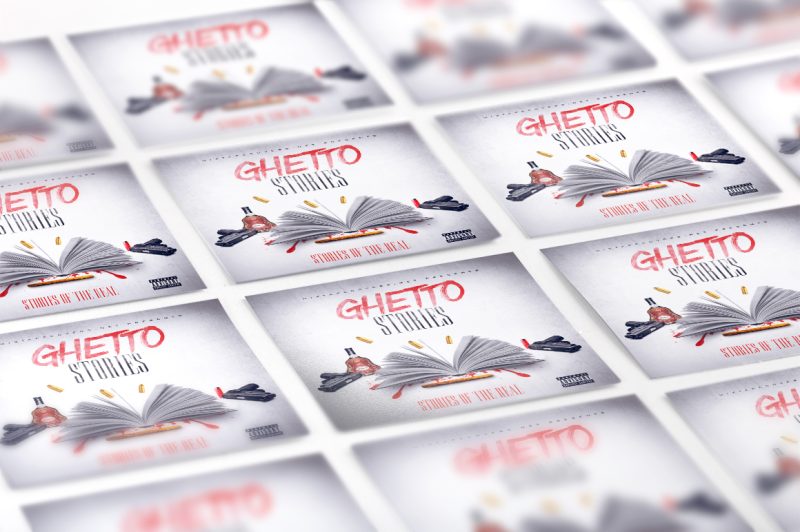 GHETTO STORIES mixtape psd album cover template