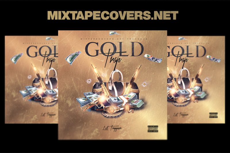 Gold Trap mixtape cover design mixtape psd album cover template