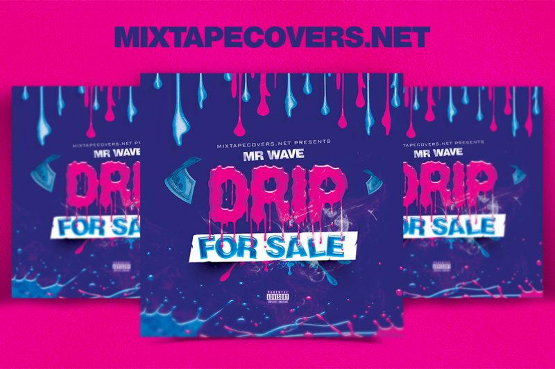 Drip for Sale mixtape psd album cover template