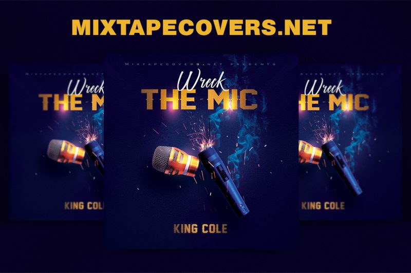 Wreck the mic mixtape psd album cover template
