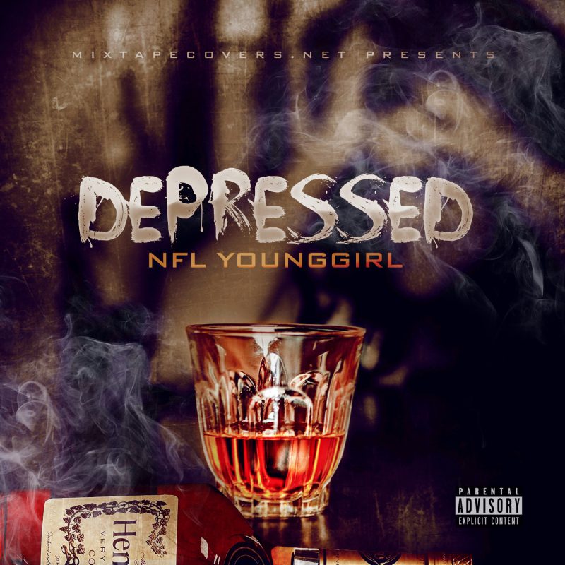 DEPRESSED Mixtape cover template (RETIRED) Free Mixtape Cover Templates album cover