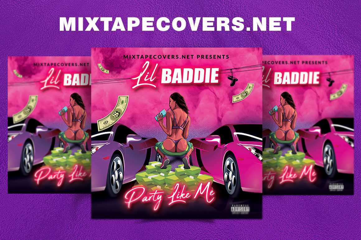 Lil Baddie Female Mixtape cover template mixtape psd album cover template